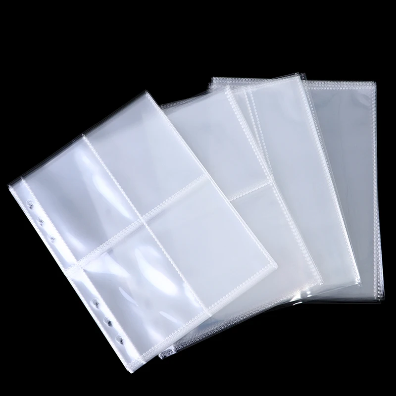10pcs Standard Clear Plastic Photo Album Transparent A5 Binder Refill Sleeves |
