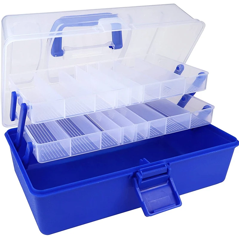 Tackle Box, Fishing Box With 2 Trays, Large Plastic Tackle Box Organizer And Storage Fishing Boxes