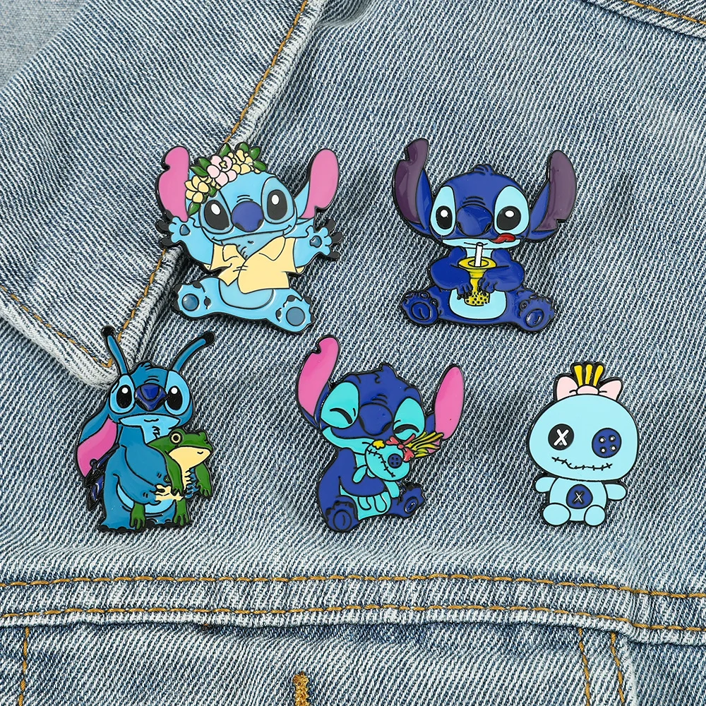 

Disney Lilo & Stitch Enamel Pin for Backpacks Badges on Backpack Cartoon Metal Pin Jewelry Clothing Accessories for Kids Decor