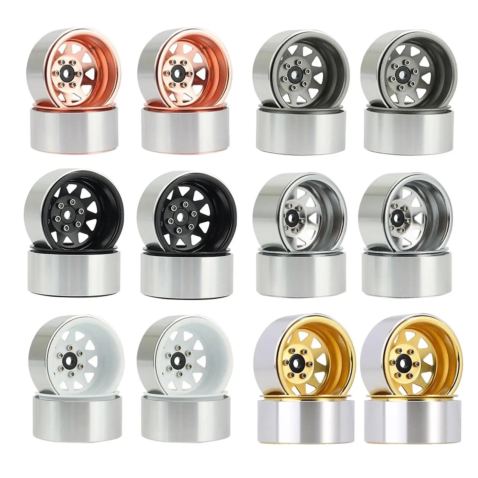 

4Pcs 1:10 Wheel Ring Sturdy Stable Durable Metal for SCX10 D90 Repair Parts Fitments Accessories