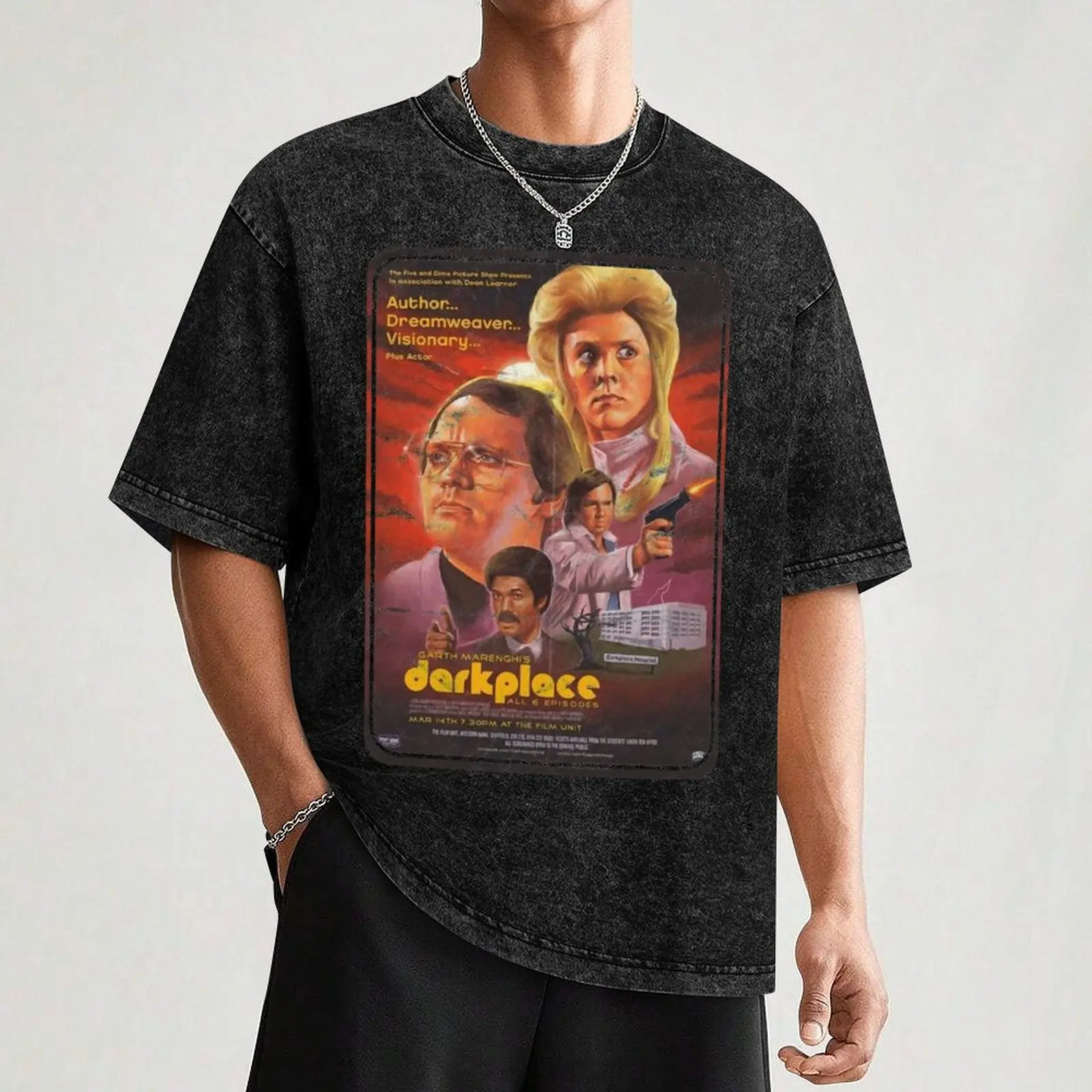Фото Футболка Garth Marenghi - Darkplace (с эффектом потертости), большой размер, базовая повседневная футболка №3