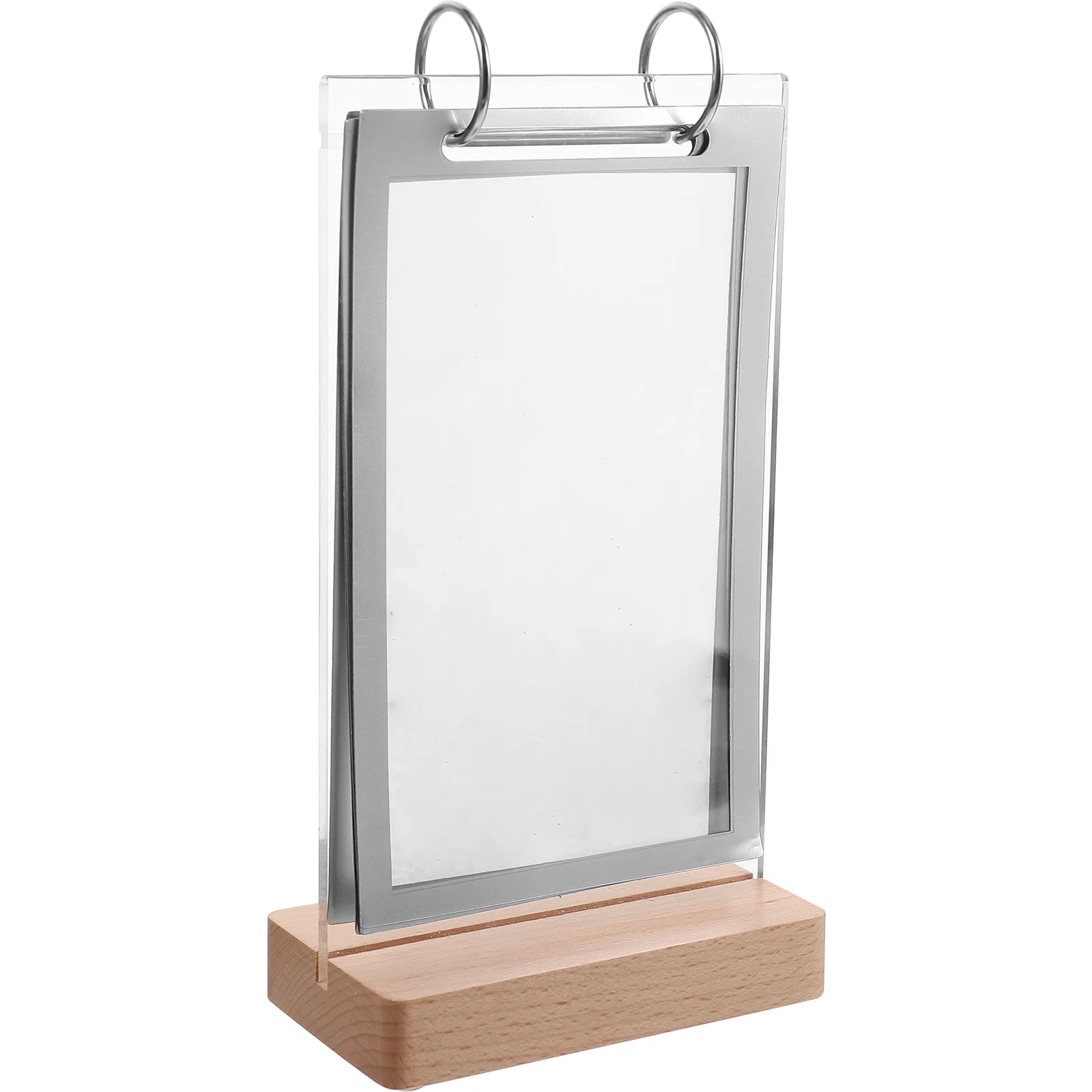 

Menu Desktop Stand Advertising Holder Acrylic Frames Clear Document Wood Sign Office