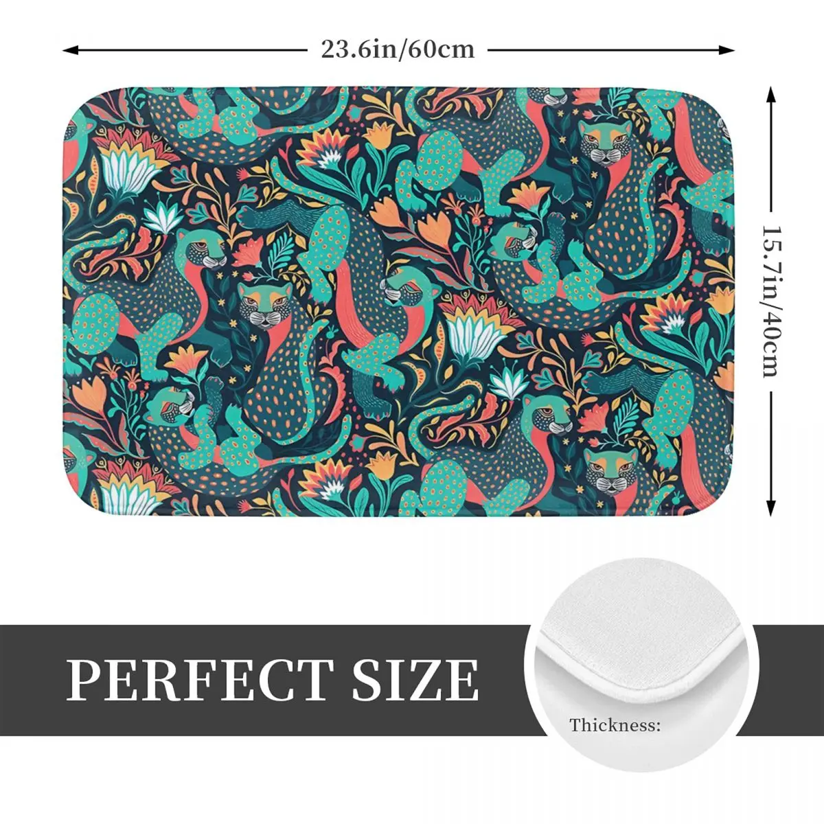 Народный тигр 40x60 см ковер полиэстеровые коврики милый стиль практичный домашний