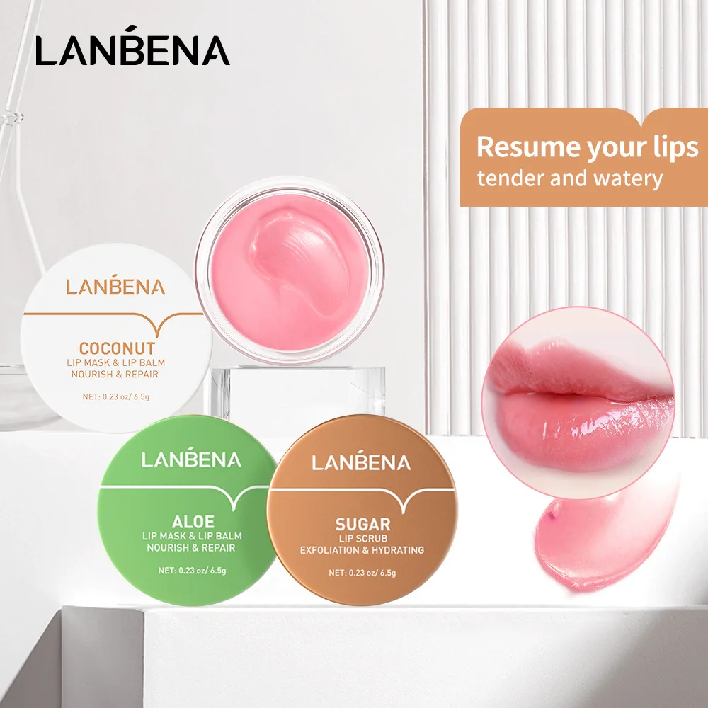 

LANBENA Lip Mask Oil Moisturizer Nourishing Moisturizing Repair Dry Exfoliator Scrub Lips Augmentation Lip Patches Skin Care