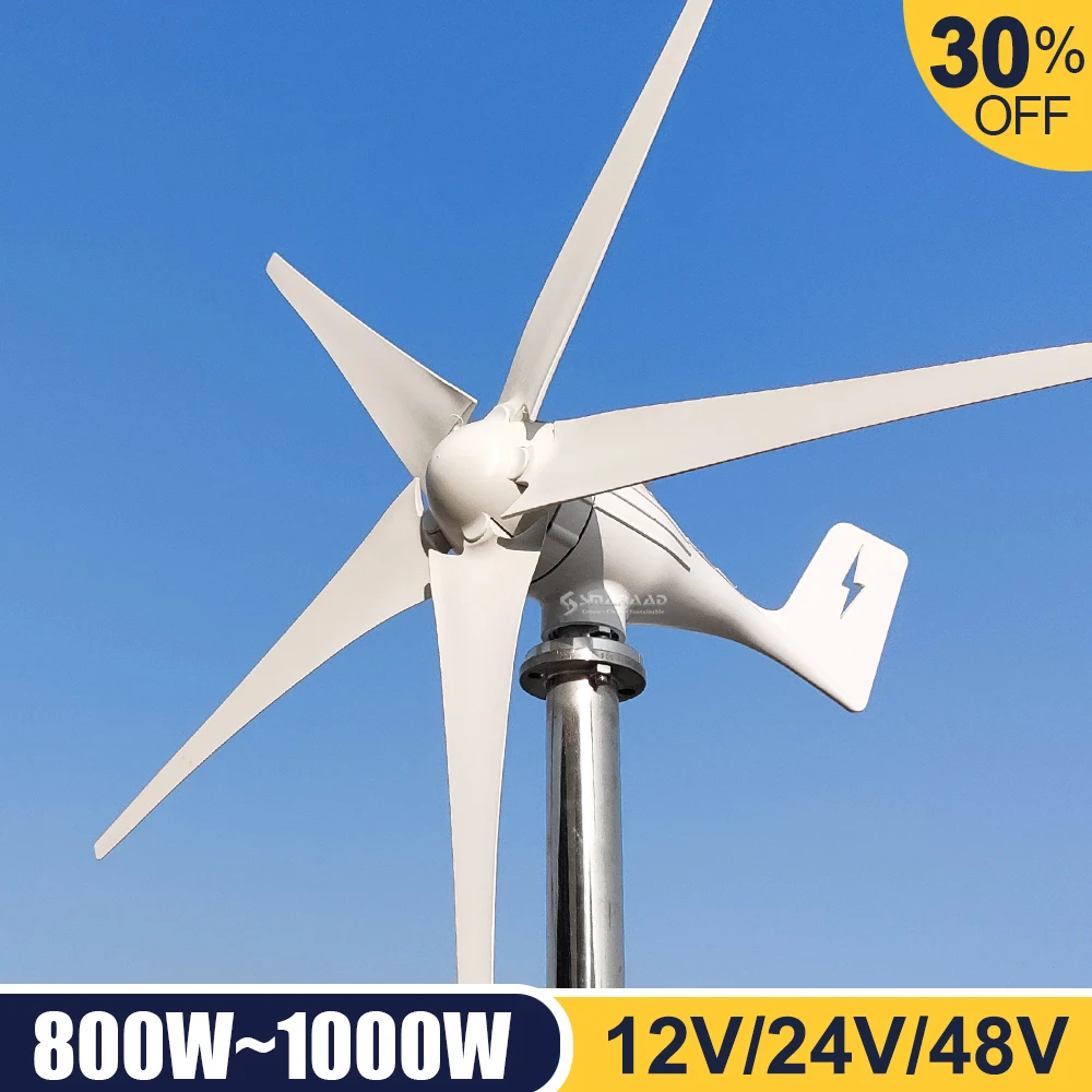 

Ветряная Турбина Бесплатная энергия Динамо гидро ток генератор мощность 1000 Вт 800 Вт 12В 24В 48В с MPPT Контроллер заряда для домашнего использова...