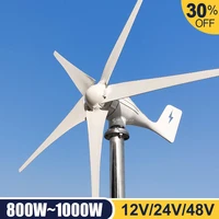 wind turbine free energy dynamo hydro current generator power 1000w 800w 12v 24v 48v with mppt charge controller for home use