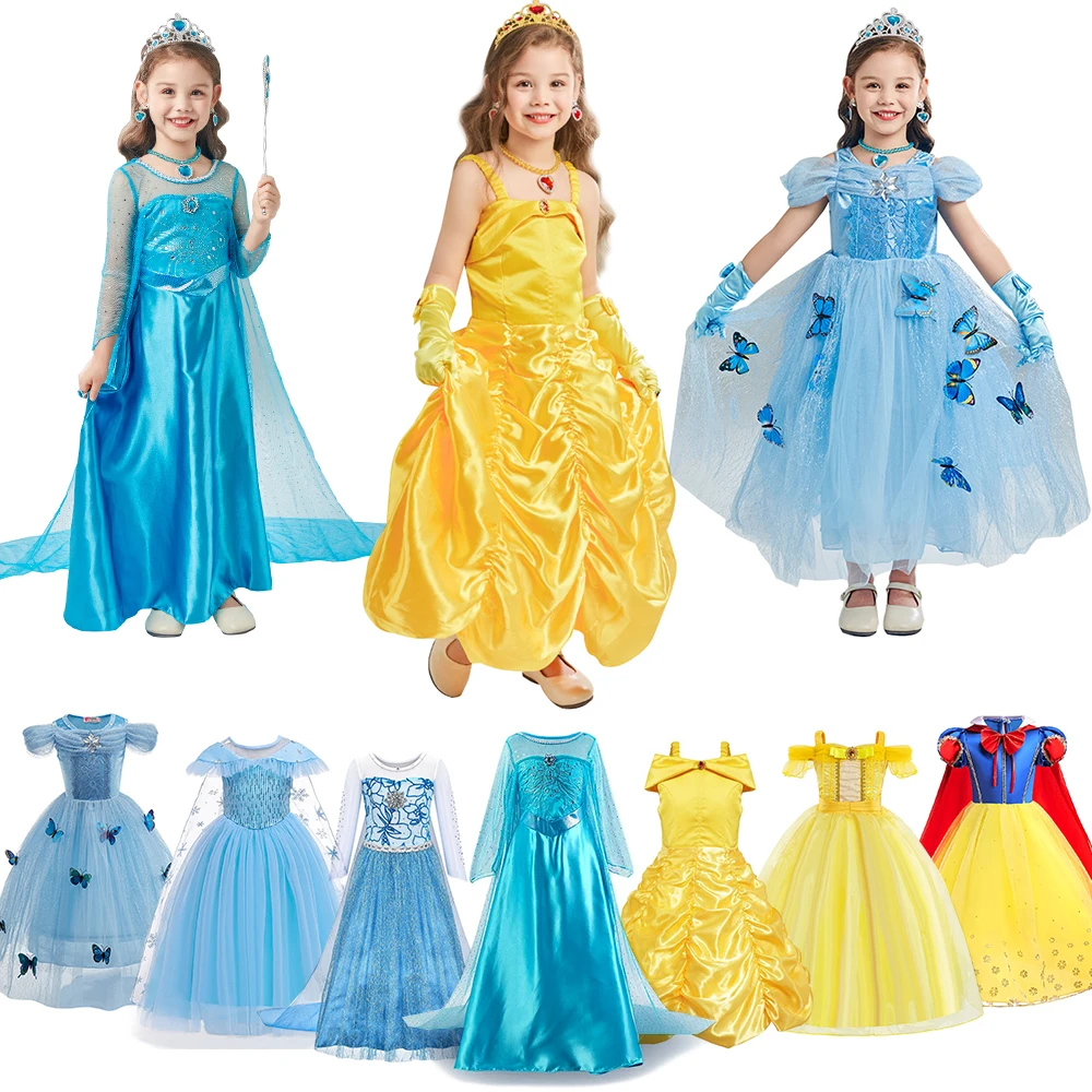 Детский Костюм Принцессы Disney Аксессуары для девочек Холодное сердце Эльза Анна