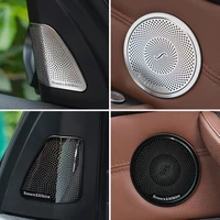 car stereo speaker door sticker cover for bmw x5 e70 x6 e71 e72 2008 2015 stainless steel trim car styling auto accessories
