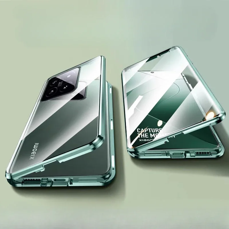 360 ° Полный чехол для Xiaomi Mi 14 Pro Ultra металлическое магнитное стекло защита от