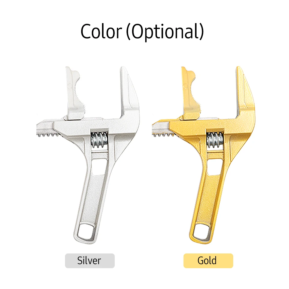 

Регулируемый гаечный ключ для ванной комнаты, гаечный ключ с короткой ручкой и большим отверстием, для обслуживания труб, кондиционеров