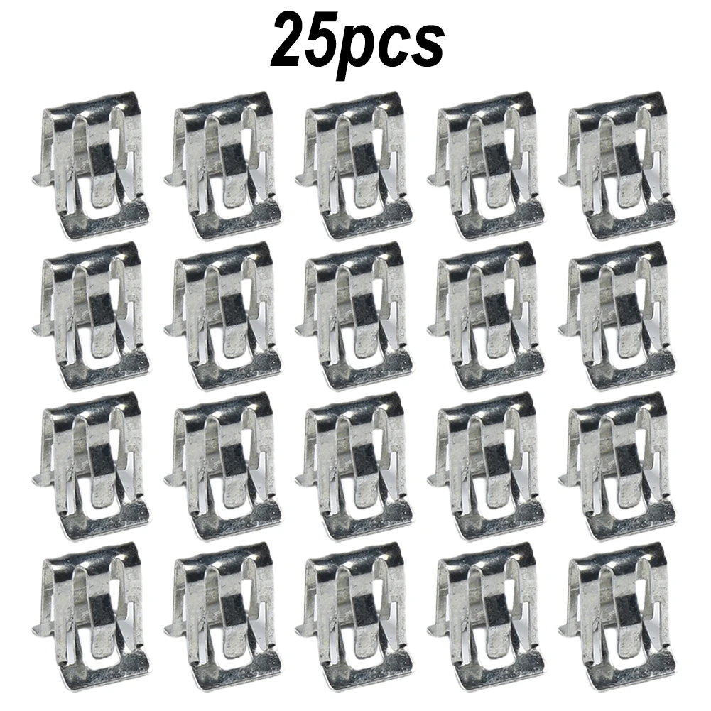 

25Pcs Car Metal Fastener-Clips Easy-installation Car Interior 1/2" X 5/8" Car Retainer Moulding Trim Accessories 16662182
