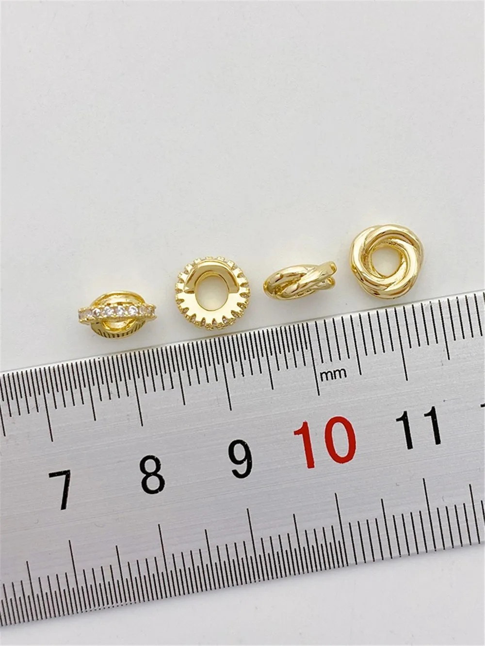 14K позолоченные циркониевые Сплетенные Бусины россыпью бусины ручной работы