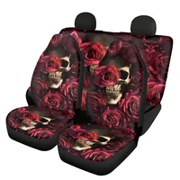 INSTANTARTS Automobile Seats Protector Gothic Rose Red Universal Fits Front and Rear Car Seat Cushion Anti Dirty Comfort Covers