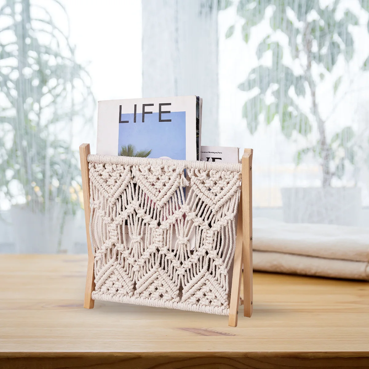 Богемная плетеная корзина для хранения высококлассные полки горшков с ручной