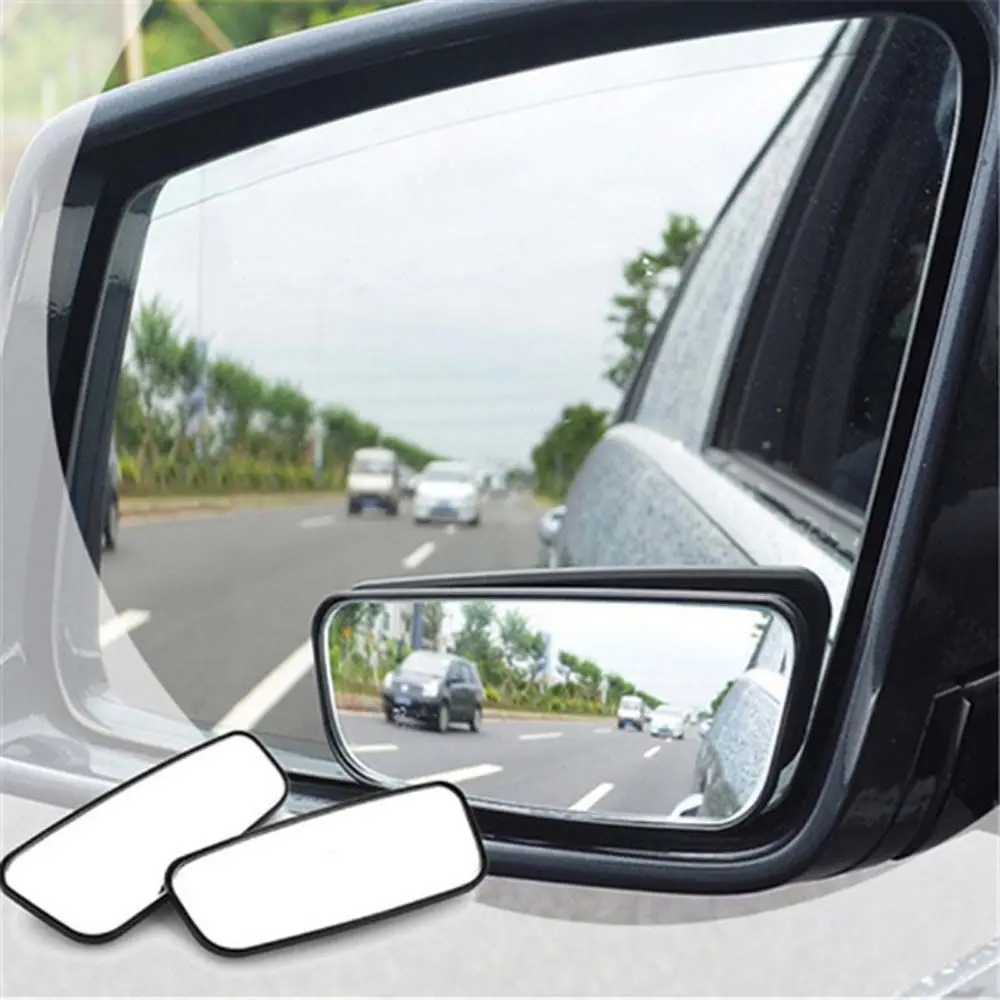 

2Pcs/Set Universal Car Rearview Mirror Car Reversing Auxiliary Mirror Rectangular Curved Blind Spot Mirror