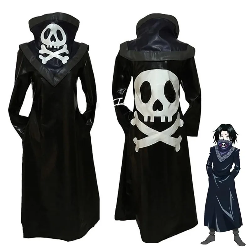 

Anime Hunter×Hunter Cosplay Costumes Feitan Pōtoo Women Men Skull Long Trench Jackets Halloween Prom Party Accessories Gift