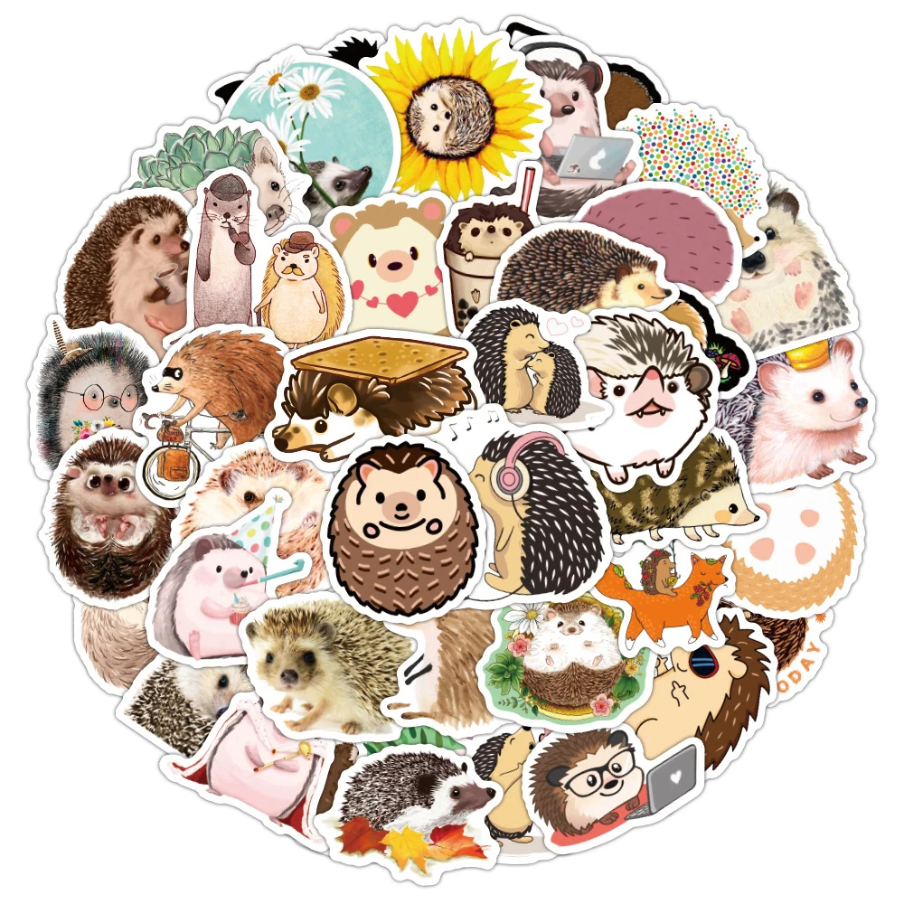 

10/30/50pcs/pack Cute kawaii Cartoon Hedgehog Animal Stickers For Car DIY Gift Box Bicycle Guitar Decal Notebook Skate Computer