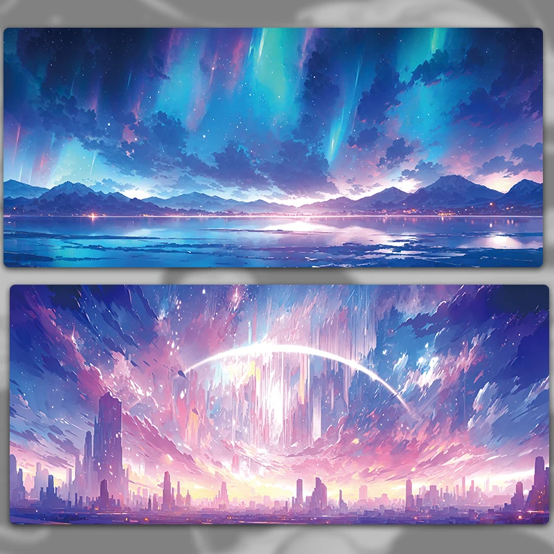 Розовый фиолетовый облака Аврора красивый пейзаж коврик для мыши компьютерный