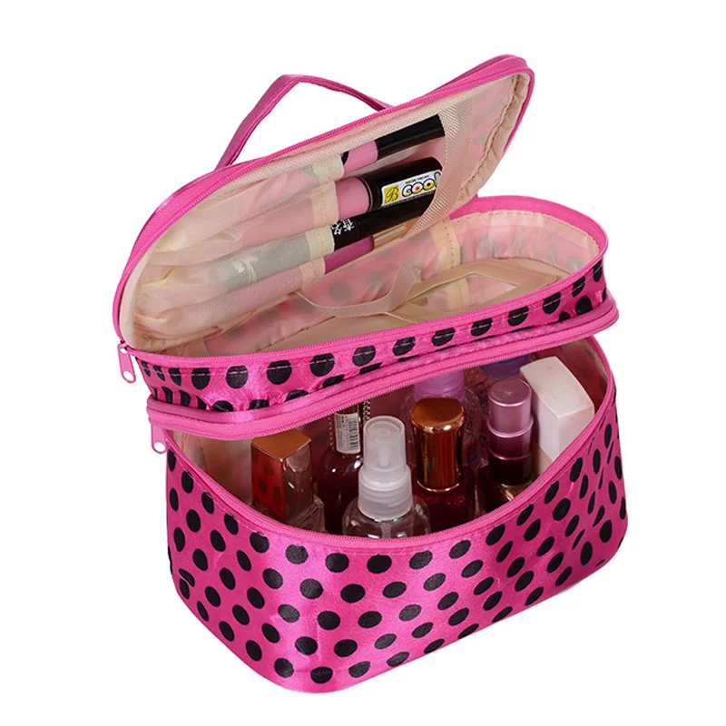 

1PCS Women Cosmetic Bag oxford Necessary Portable Dot Travel Organizer Fashion Large more colors Toiletry Bags Makeup Pouch