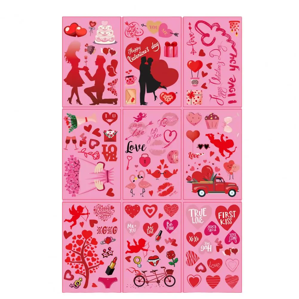 Двухсторонние наклейки на окна романтические День святого Валентина украшения в