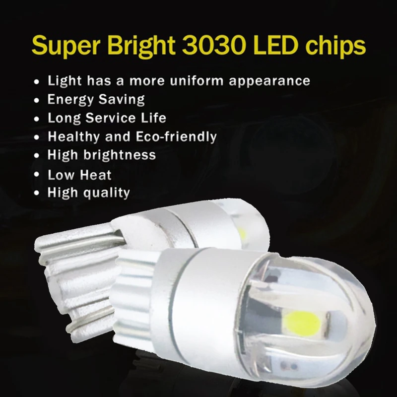 

2 шт. W5W T10 2 SMD 3030 светодиодный ные лампы Супер яркий белый для автомобиля наружные дневные ходовые огни лампочка 12 В подсветка номерного знак...