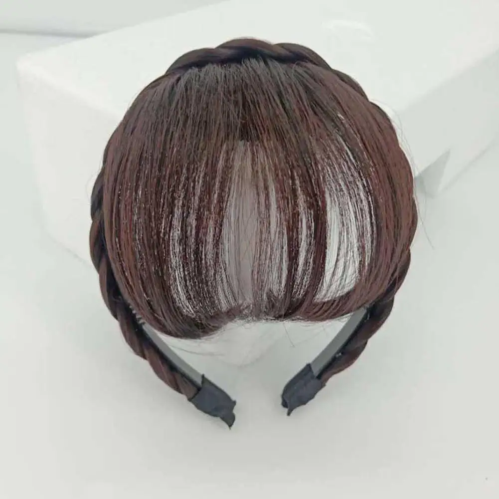 Черно-коричневая искусственная челка с зажимом для наращивания волос
