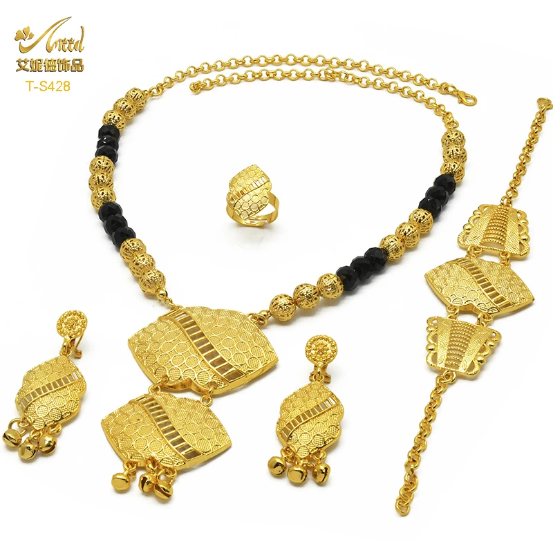 

ANIID Dubai Gold Color Jewelry Sets For Women Bridal Nigerian Wedding Necklace Sets Italian Gold Plated Big African Jewellery