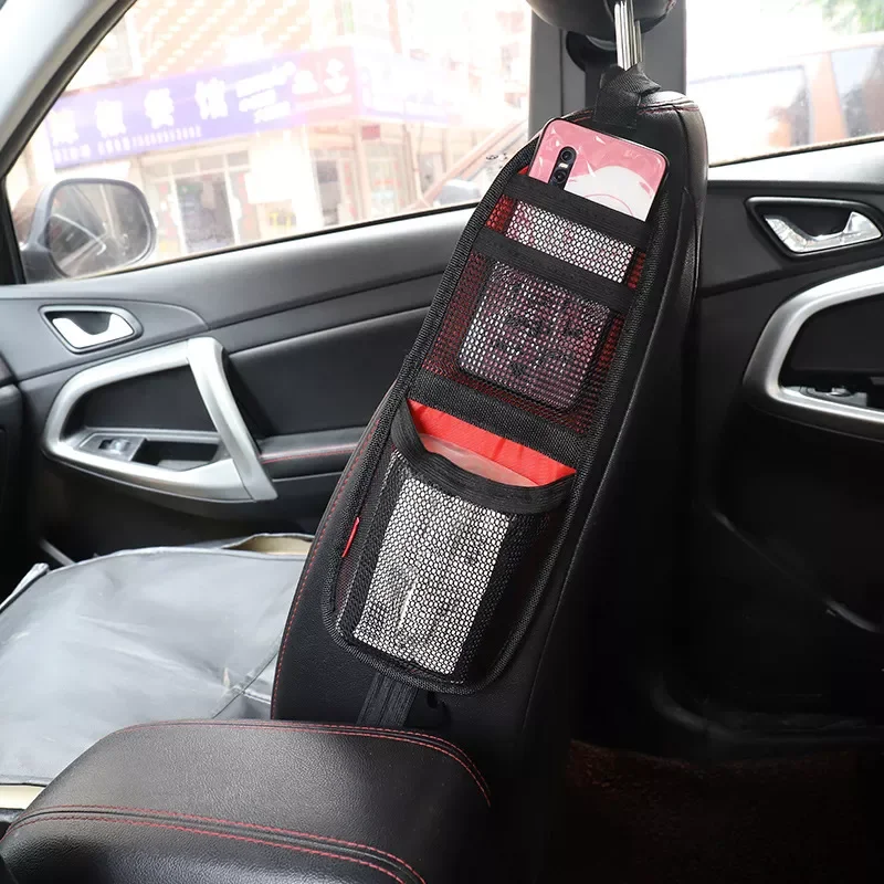 

Car Seat Organizer Auto Seat Side Storage Hanging Bag Multi-Pocket Drink Holder Mesh Pocket Car Styling Organizer Phone Holder