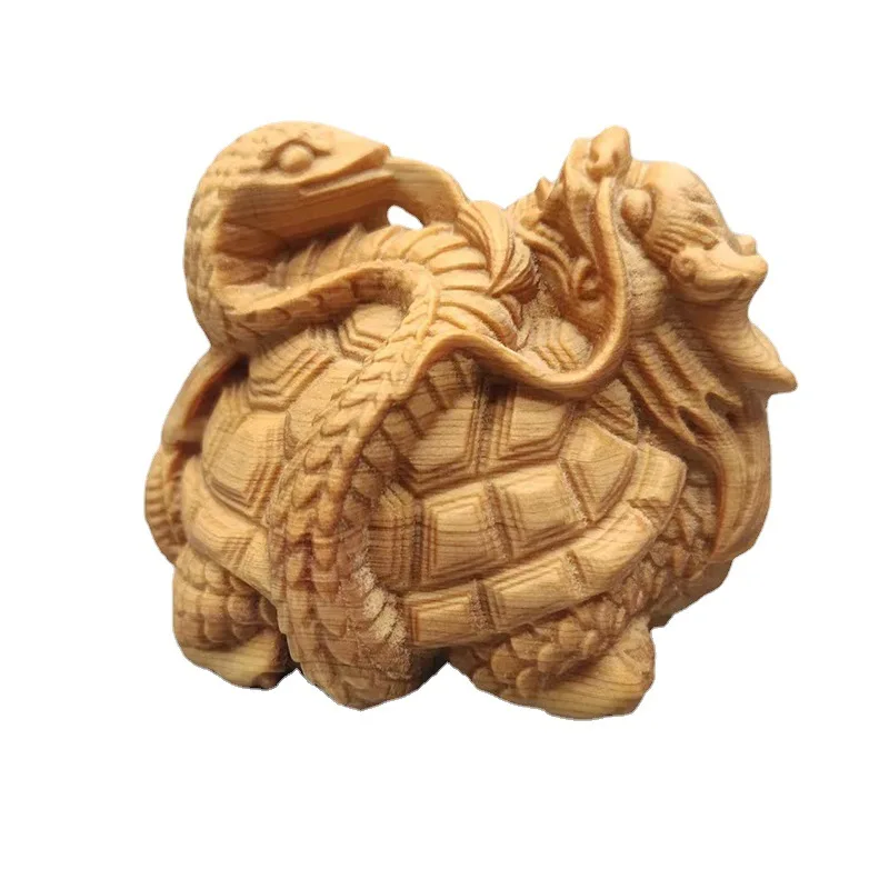 Cypress резьба Xuanwu модели украшения характеристики 6*5*4 8 см ручная работа книга для