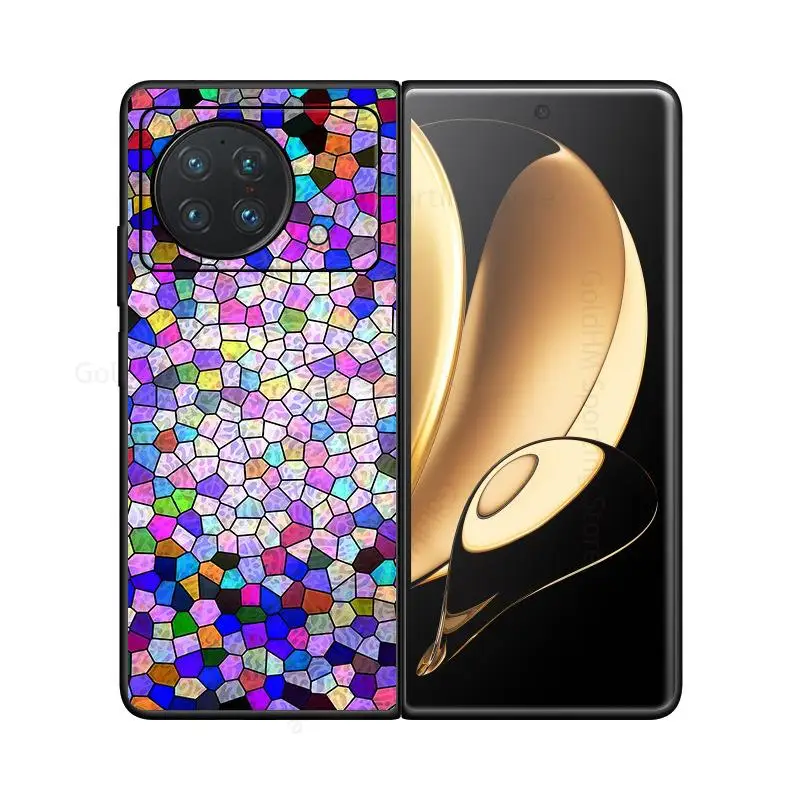 For Vivo X Fold 5G Colorful Diamond Pattern Leather Flip Phone Case For VIVO X Fold V2178A 5G Ultra Slim Lens Protective Cover