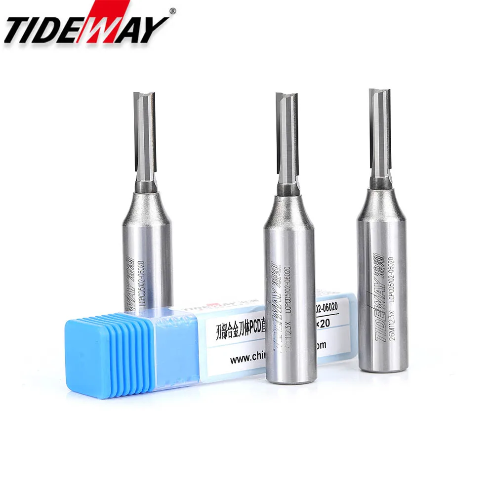 

Tideway Diamond PCD Straight Router Bit CVD Coating Woodworking Milling Cutter Slotting Engraving Machine Tool for Wood Acrylic