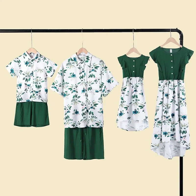 2024 одинаковые комплекты для всей семьи футболка папы и сына шорты семейный образ