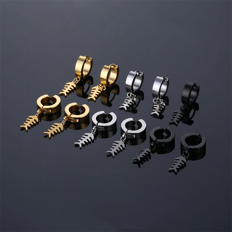 

Lovely Fish Stainless Earrings For Women Punk Design Unusual Earring Girls Gift Female Fashion Jewelry Wholesale