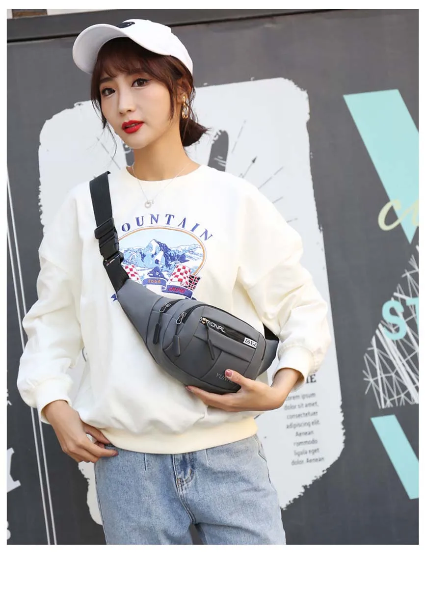 Hot Outdoor Waist Bag Waterproof Waist Bum Bag Running Jogging Belt Pouch Zip Fanny Pack Mobile Phone  Oxford Cloth Chest Bag