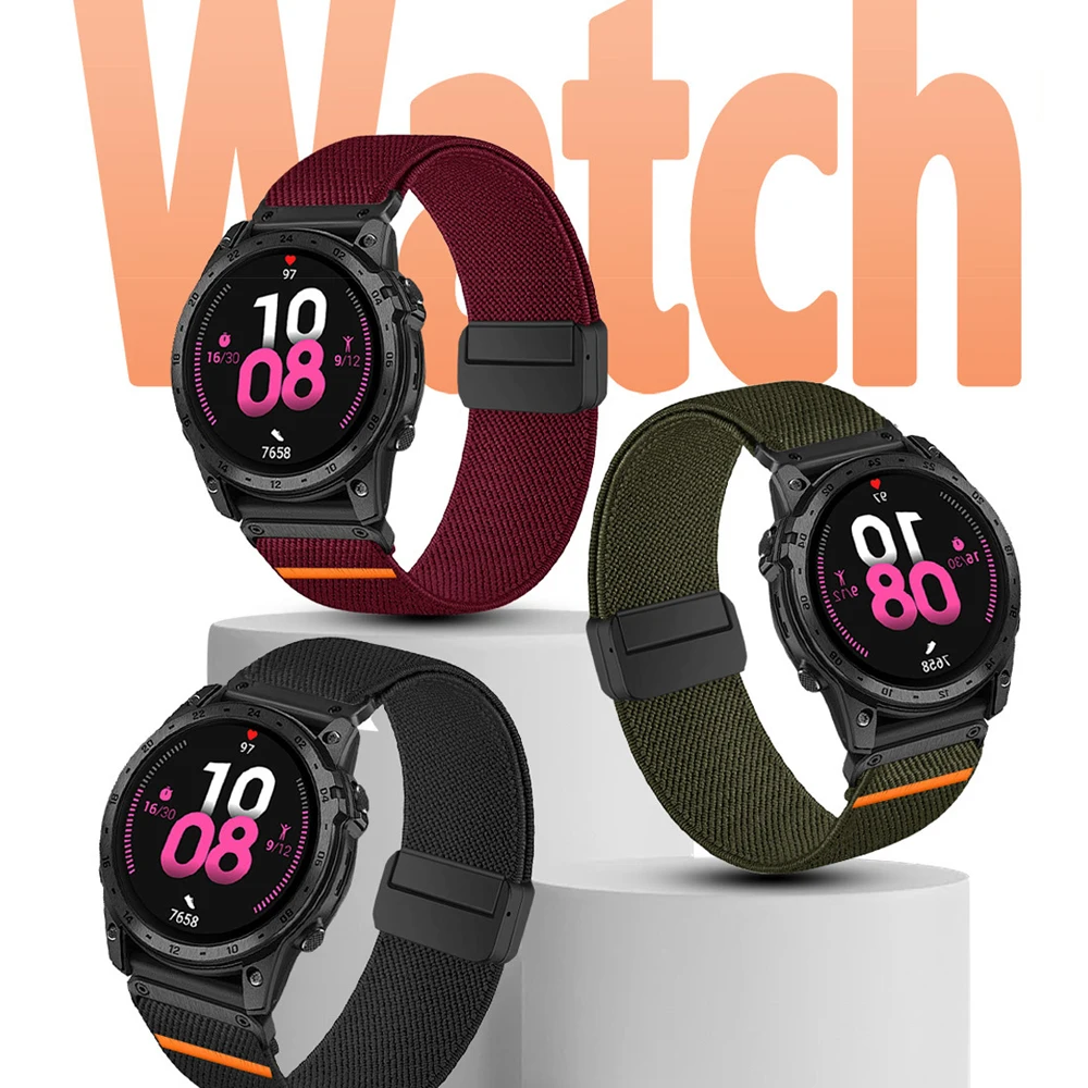 Фото Нейлоновый ремешок 26 мм, 22 мм, 20 мм для Garmin Quatix 8/Tactix 8/Fenix 8 51 мм, 47 мм/E 7X Pro 6X, быстросъемный браслет для Forerunner 970, 965 №3