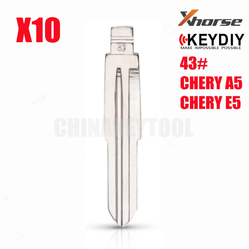 

43# Metal Blank Uncut Flip KD Remote Key Blade Type #43 for Chery A5 E5 Key Blade NO. 43 (T11)