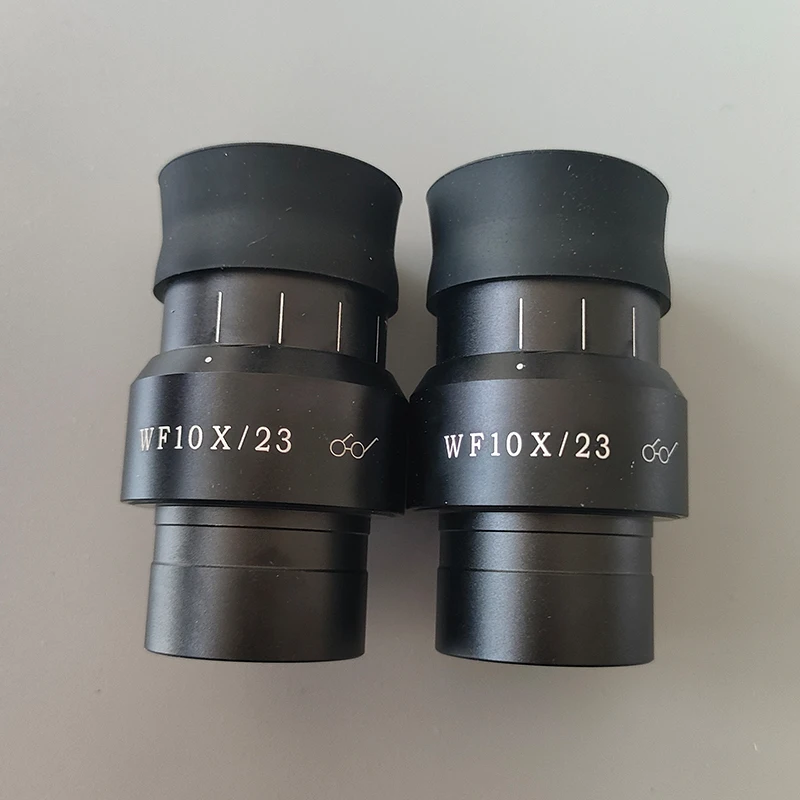 Фото 1 шт. 2 шт. окуляр для микроскопа WF10X WF10X/23 мм дикое поле для стерео бинокулярный тринокуляр 30 мм интерфейс №1