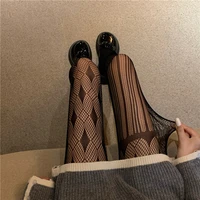 summer stockings womens tights plaid high stretch anti hook silk fishnet mesh stocking sexy black hollowed out diamond tight
