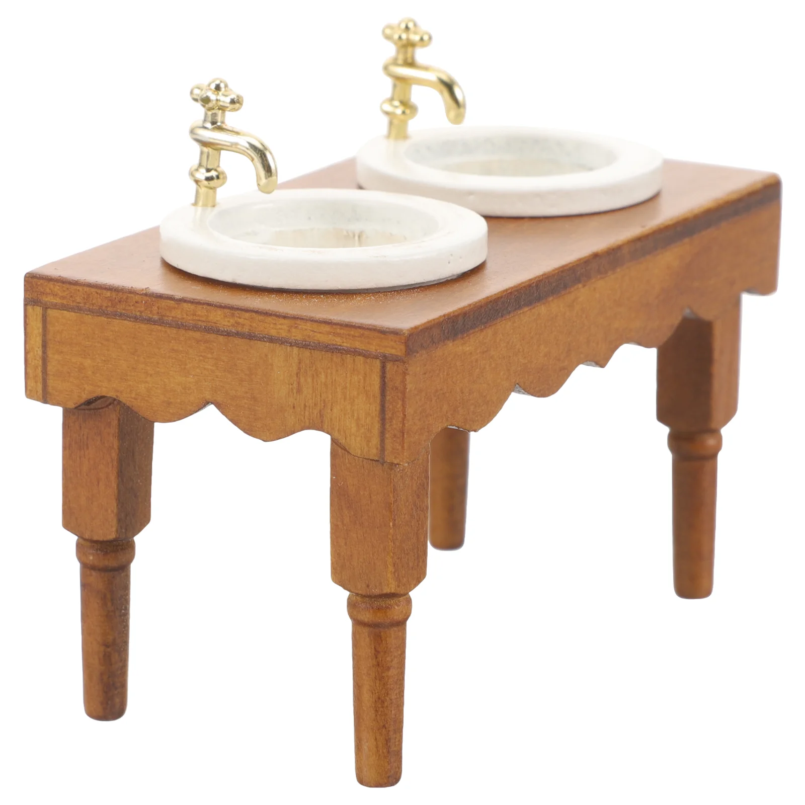 

House Wood Bathroom Sink Simulated House Wooden Wash Basin Cabinet Sink