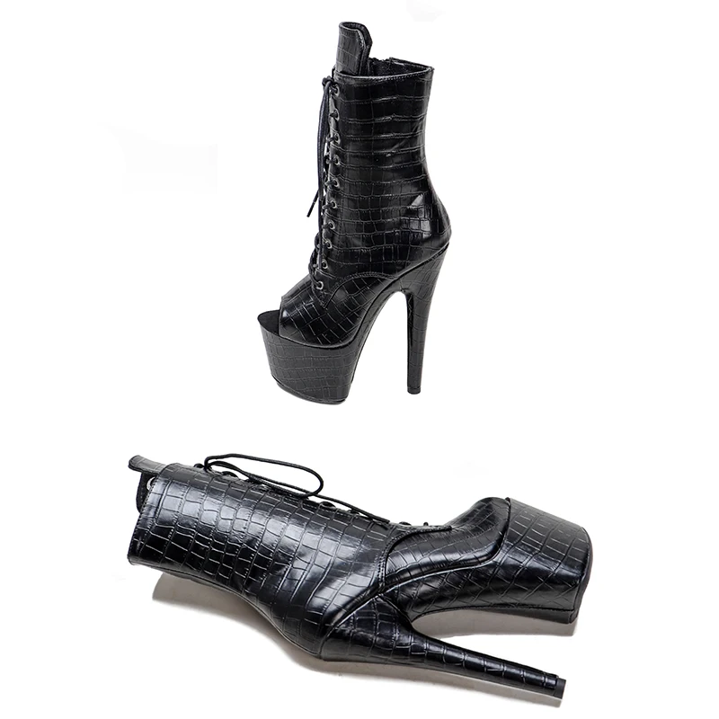 Leecabe 17CM/7inches Pole dancing shoes High Heel platform Boots Pole Dance shoes