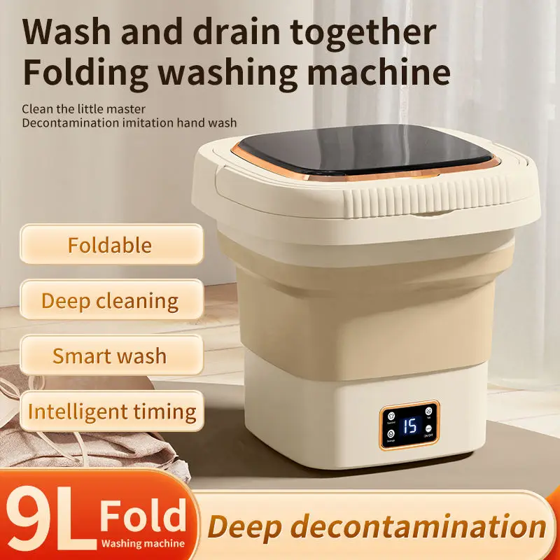 

Blue Light 9L Portable Foldable Washing Machine for Baby/Girls Clothes/Socks/Underwear/Towels