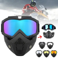cycling motocross sunglasses windproof cycling riding skiing goggles with mouth mask uv protection bike motorcycle helmet mask