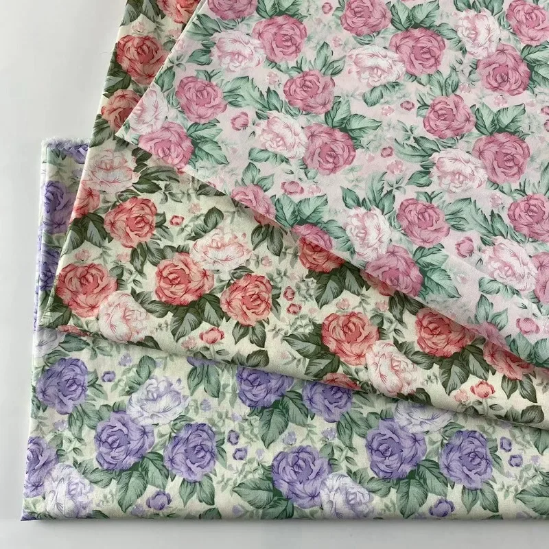 150x45 см хлопчатобумажная Поплиновая ткань с принтом розы Картина маслом стиль 40s