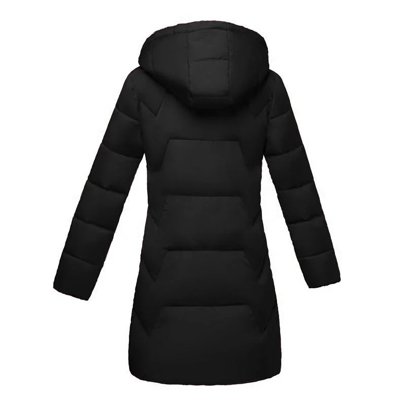 

Plus Size 5XL 6XL 7XL Women Autumn Winter Down Jacket Black Jacket Women Long Outwear Warm Hooded Winter Down Coat Female Parka