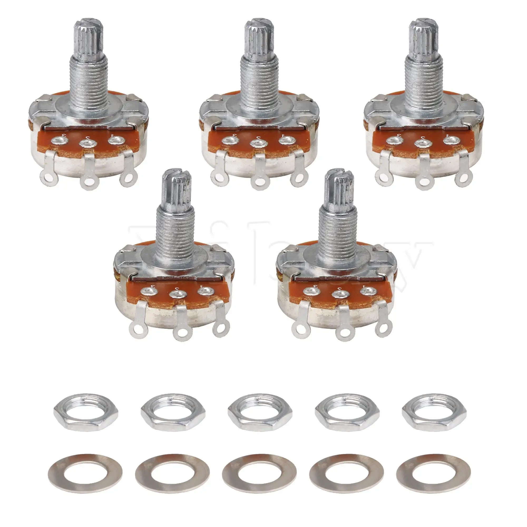 

5Pcs Chrome 18mm A500k Big Audio Taper Potentiometer for Guitar Audio Pots