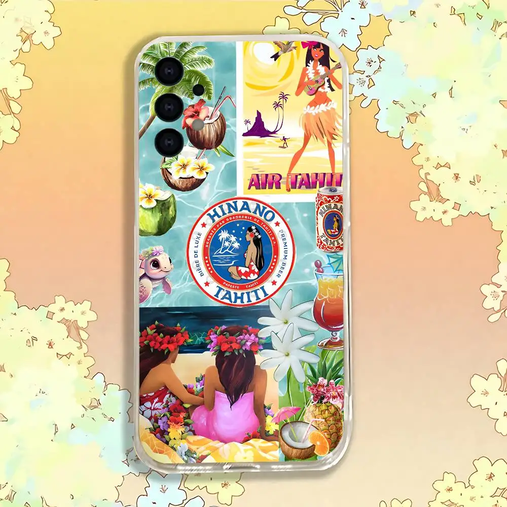 Фото Чехол для телефона Hinano Tahiti Girl Beach для Samsung S30, S25, S24, S23, S21, S22, S20, S10, 5G, FE, Lite, Plus, Ultra, прозрачный чехол №4