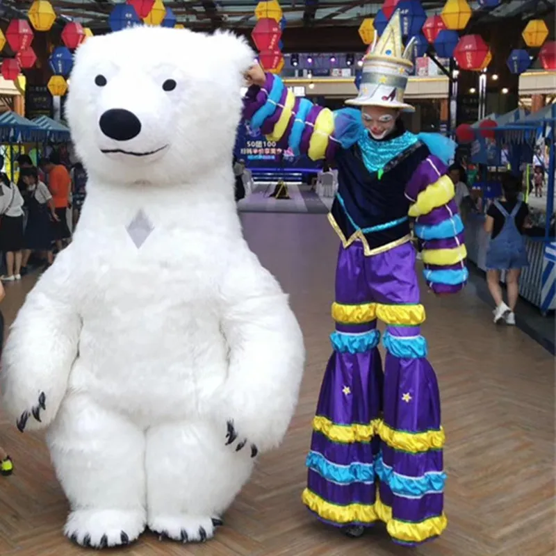 

Christmas Costume Russia Inflatable Costume Giant Panda Polar Bear Deer Snowman Party Cosplay Inflated Costume with Red Vest