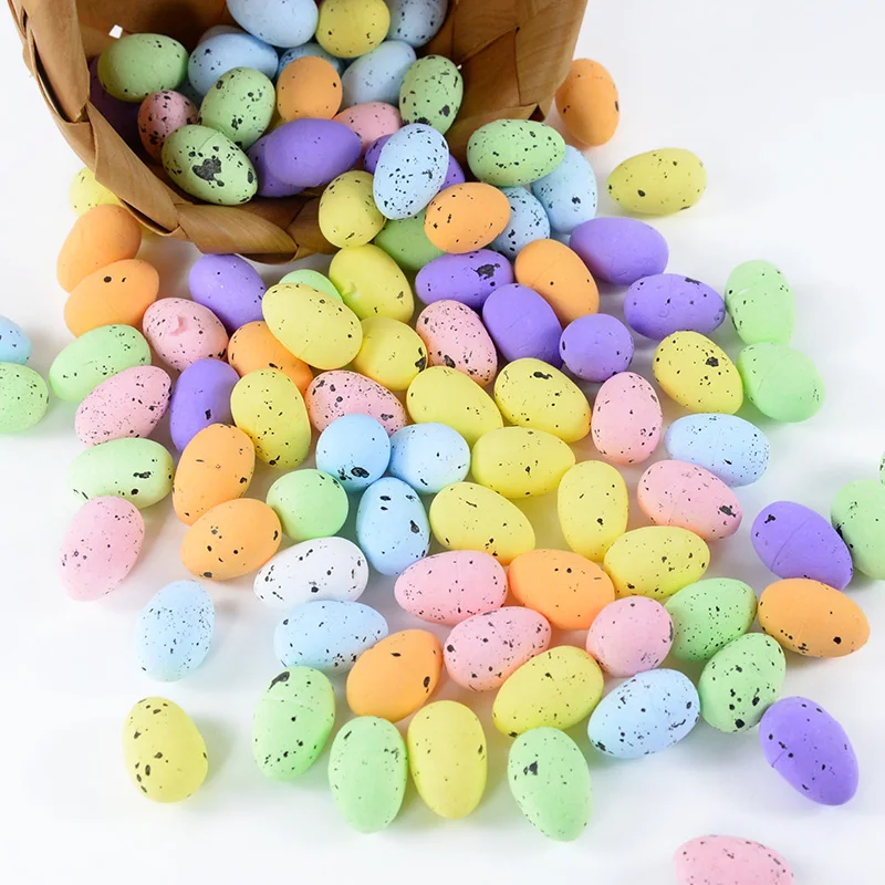 

50/20Pcs Mini Colorful Painting Easter Eggs Decorations Fake Foam Simulation Egg Kids Gifts Easter Decorations for Home 3cm