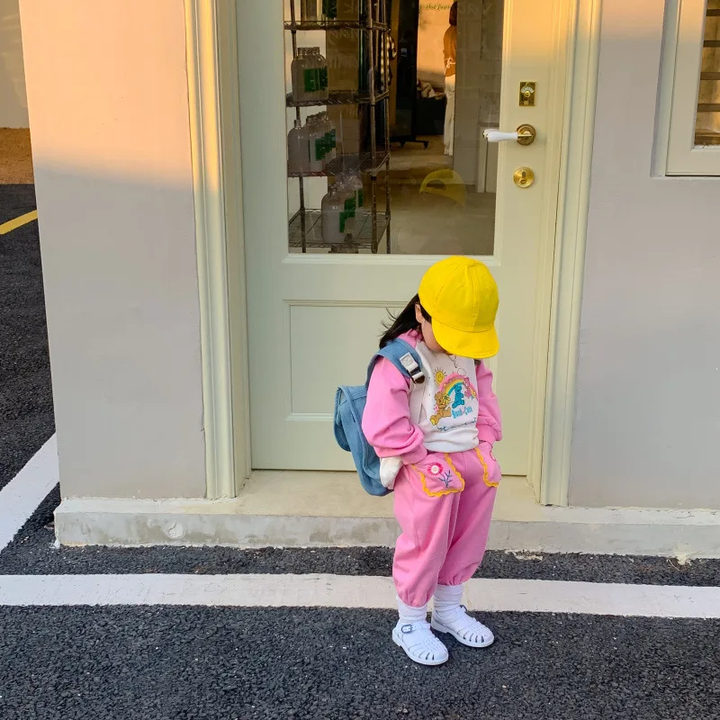 

Комплект детской одежды 1177E, костюм для девочек, новинка весны 2022, Корейская одежда для детского сада, милая досуга с мультяшным принтом для ...