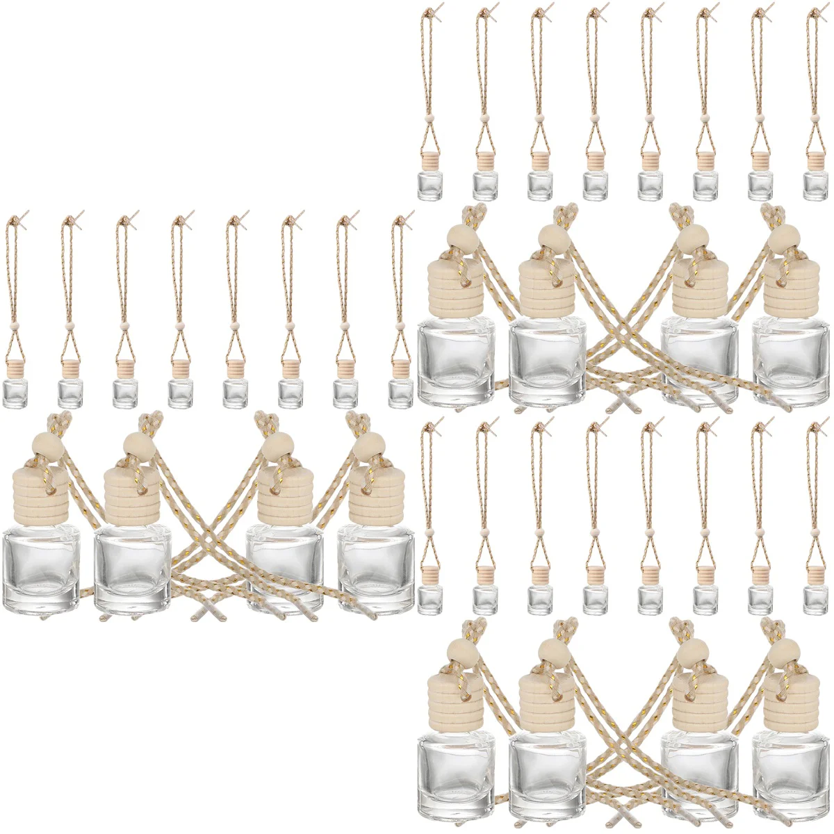 

36 Pcs Aroma Diffuser DIY Aromatherapy Bottle Suspending Car Perfume Essential Oil Compact Container Glass Hanging Women